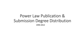 Power Law Publication &
Submission Degree Distribution
1994-2012
 