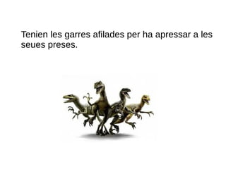 Tenien les garres afilades per ha apressar a les
seues preses.
 