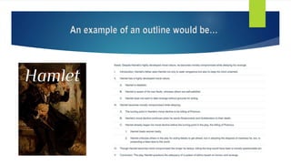 An example of an outline would be…
 