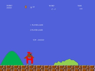 MARIO
00000 X 00
WORD
O - 0
TIME
195
1 PLAYER GAME
2 PLAYER GAME
TOP - 000000
 