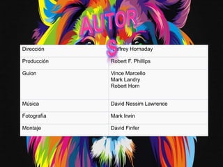 Dirección •Jeffrey Hornaday
Producción Robert F. Phillips
Guion Vince Marcello
Mark Landry
Robert Horn
Música David Nessim Lawrence
Fotografía Mark Irwin
Montaje David Finfer
 