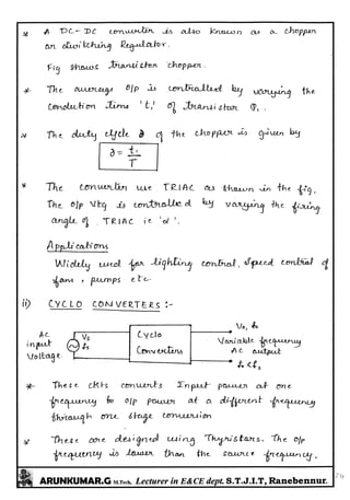 Power Electronics Gate Notes.pdf Power Electronics Notes written by Arun Kumar G, Associate Professor ...