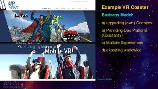 www.skilltower.com
Images: vrcoaster.de
Example VR Coaster
Business Model:
a) upgrading (own) Coasters
b) Providing Dev Pl...