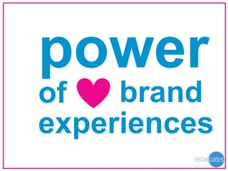 power
of brand
experiences
 