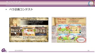 ５つの工夫 
38 
• ペラ企画コンテスト 
2014/09/02 
 