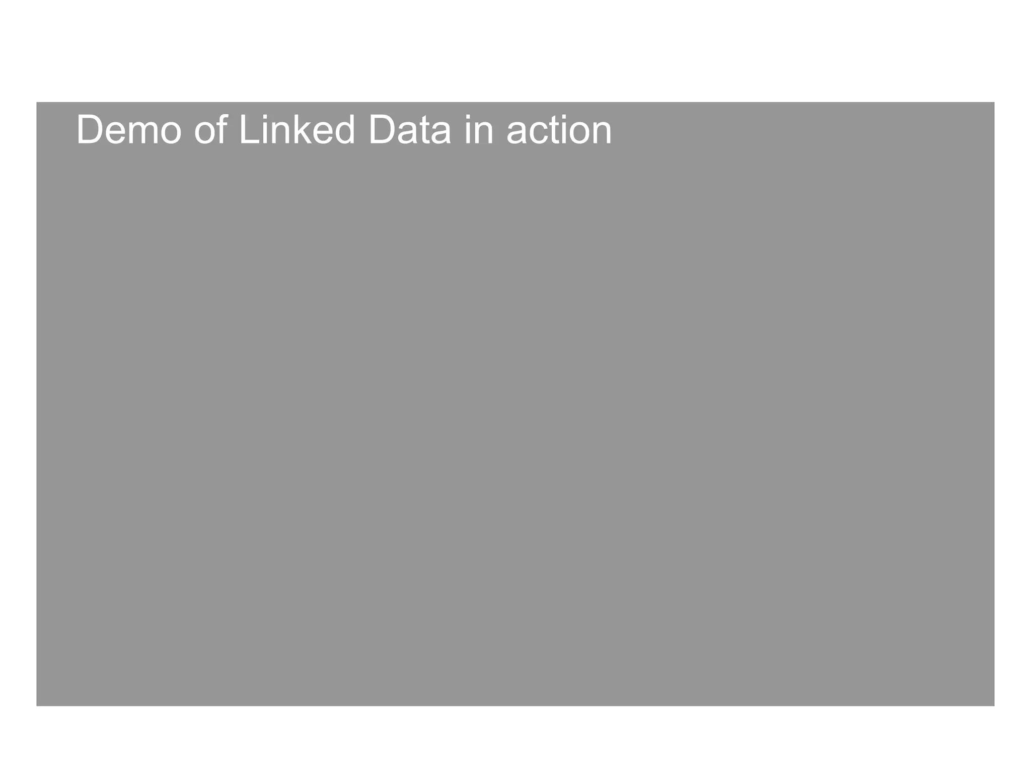 Demo of Linked Data in action
 