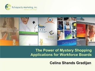 The Power of Mystery Shopping Applications for Workforce Boards Celina Shands Gradijan 