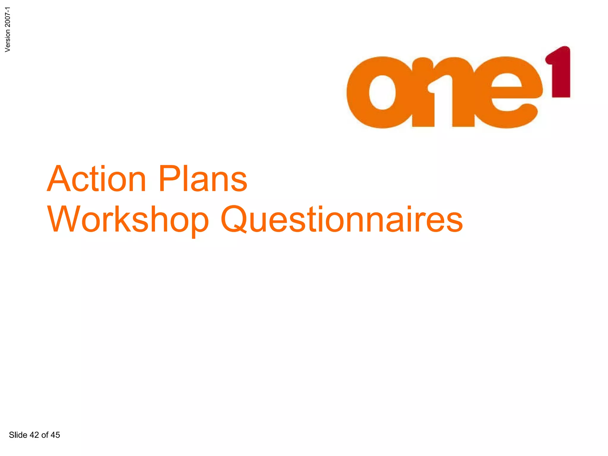 Action Plans Workshop Questionnaires 