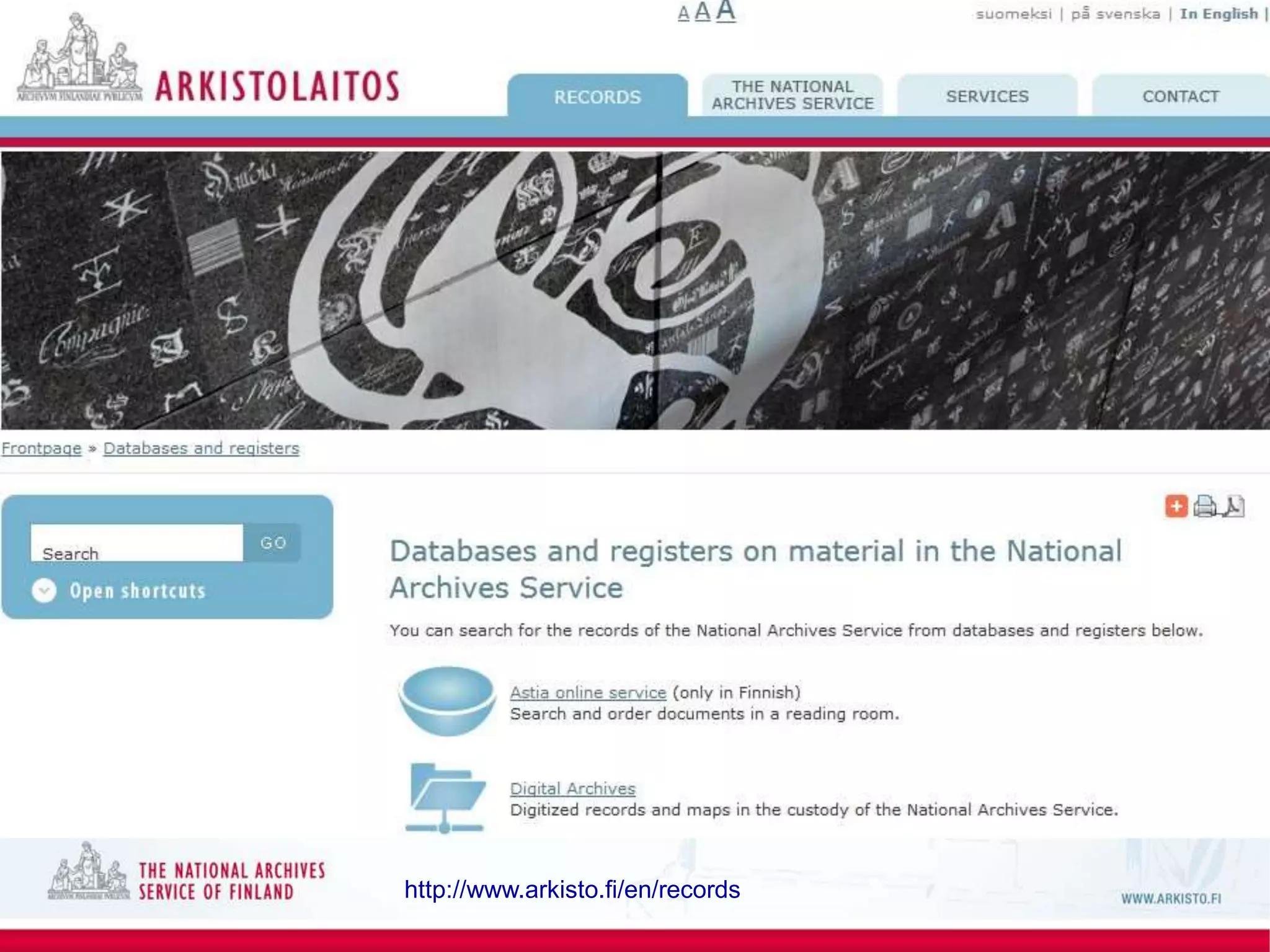 http://www.arkisto.fi/en/records
 