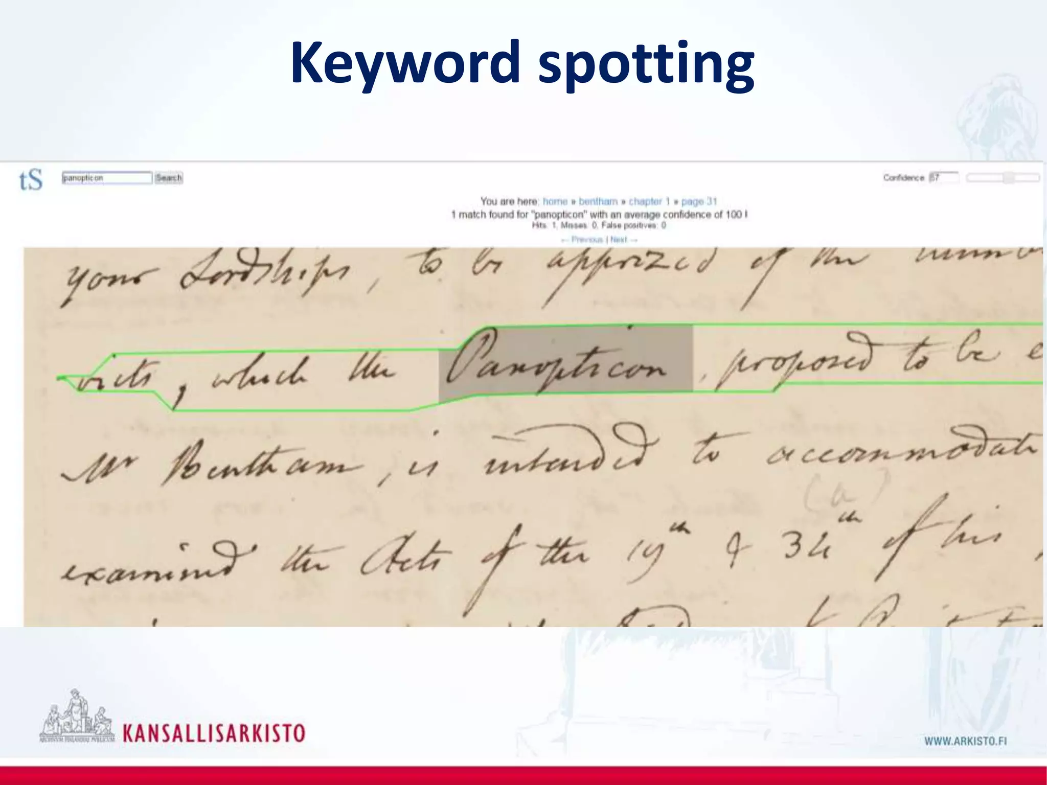 Keyword spotting
 