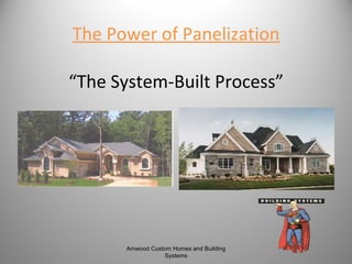 The Power of Panelization “The System-Built Process” Amwood Custom Homes and Building Systems 