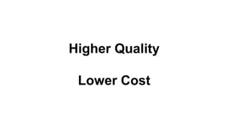 Higher Quality
Lower Cost
 