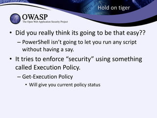 Power on, Powershell