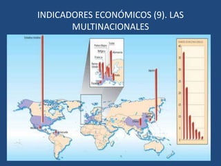 INDICADORES ECONÓMICOS (4). APORTACIÓN EN % DE LOS SECTORES ECONÓMICOS  AL PIB. Fuente: Banco Mundial (2010)