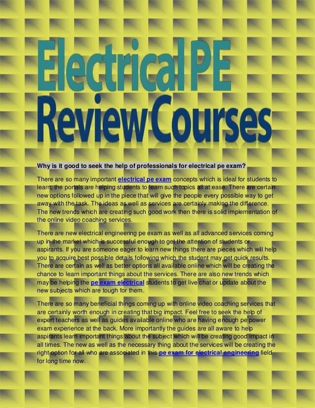 pe exam electrical power