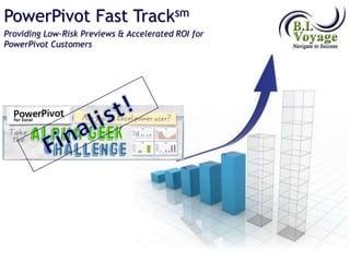 PowerPivot Fast Tracksm Providing Low-Risk Previews & Accelerated ROI for PowerPivot Customers Finalist! 