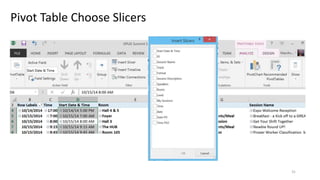 31 
Pivot Table Choose Slicers 
 