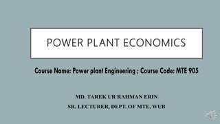 POWER PLANT ECONOMICS
 