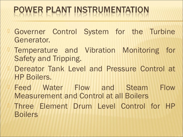 Power plant instrumentation