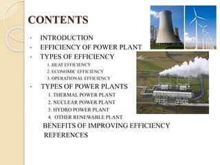 efficiency of various power plants | PPTX