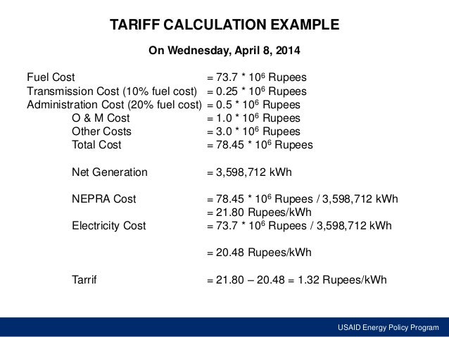 Power plant tarrif Stratagies