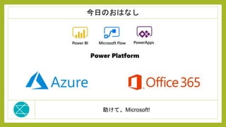 助けて、Microsoft!
今日のおはなし
 