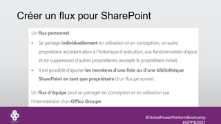 #GlobalPowerPlatformBootcamp
#GPPB2021
Créer un flux pour SharePoint
 
