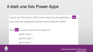 #GlobalPowerPlatformBootcamp
#GPPB2021
Il était une fois Power Apps
 
