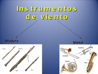 In s t r u m e n t o s
        d e v ie n t o


Madera                   Metal
 