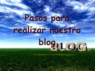 Pasos para realizar nuestro blog 