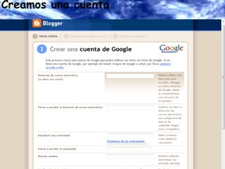 2. Creamos una cuenta.  