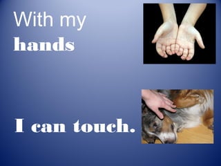 With my
hands



I can touch.
 