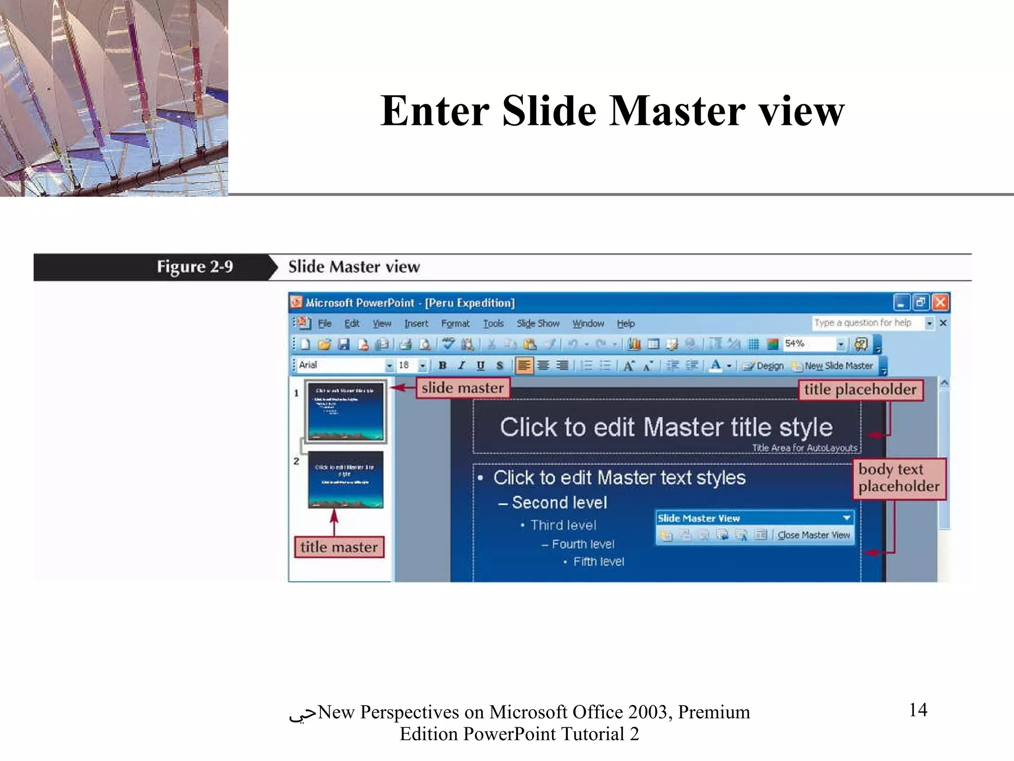 Enter Slide Master view 