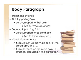 Body Paragraph Powerpoint | PPT