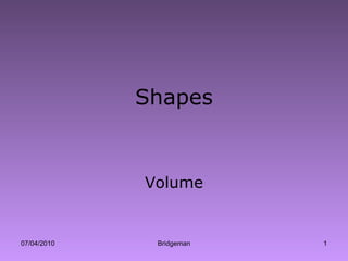 Shapes Volume 
