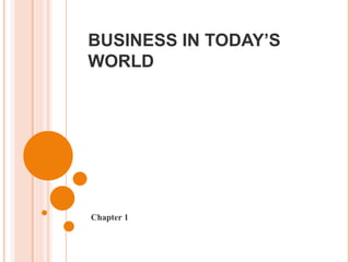 BUSINESS IN TODAY’S WORLD Chapter 1 