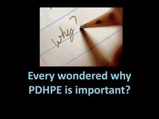 Every wondered why PDHPE is important? 