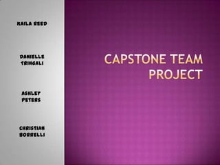 Capstone Team Project Kaila Reed DanielleTringali Ashley Peters Christian Borrelli 