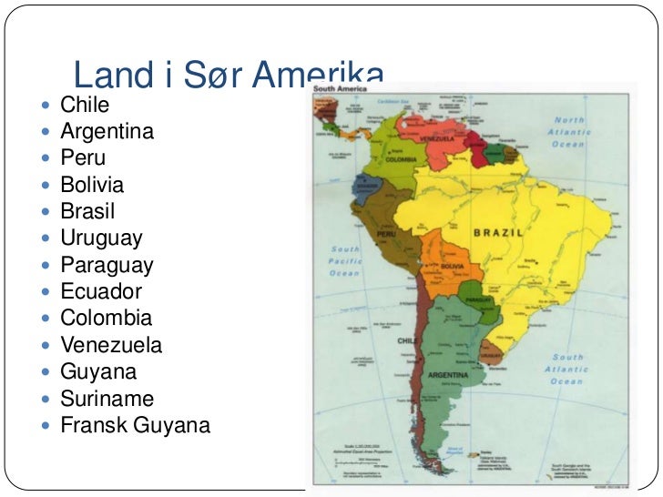 sør amerika kart med hovedsteder Powerpoint sør amerika kart med hovedsteder