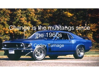 Change is the mustangs since the 1960s  Codey Turnage  