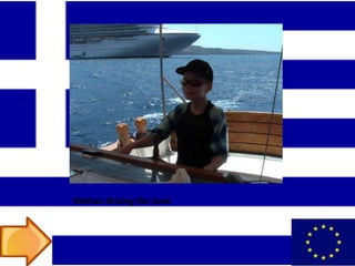 Nathan driving the boat
 