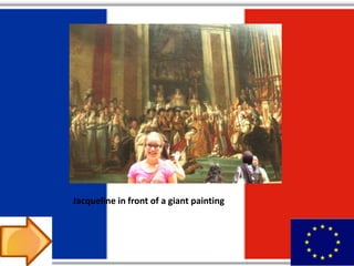 Jacqueline in front of a giant painting
 