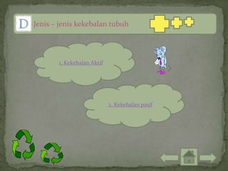 Jenis – jenis kekebalan tubuh




       1. Kekebalan Aktif




                            2. Kekebalan pasif
 