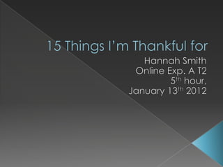 15 Things I'm Thankful For