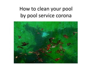 How to clean your pool
by pool service corona
 