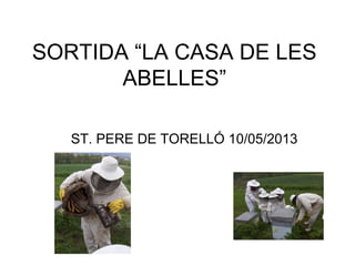 SORTIDA “LA CASA DE LES
ABELLES”
ST. PERE DE TORELLÓ 10/05/2013
 