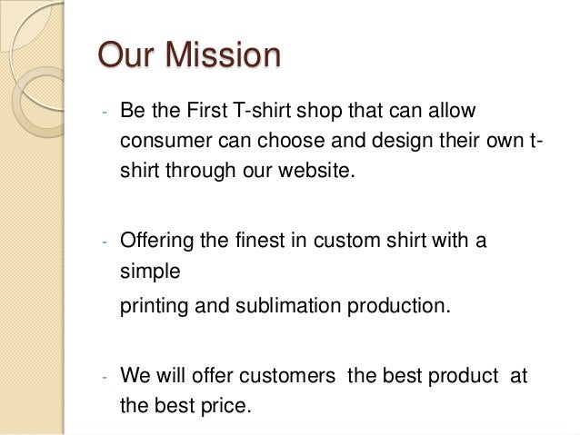 Custom t shirt company business plan