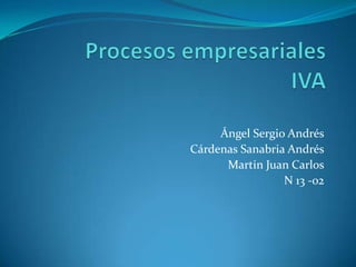 Ángel Sergio Andrés
Cárdenas Sanabria Andrés
Martin Juan Carlos
N 13 -02

 