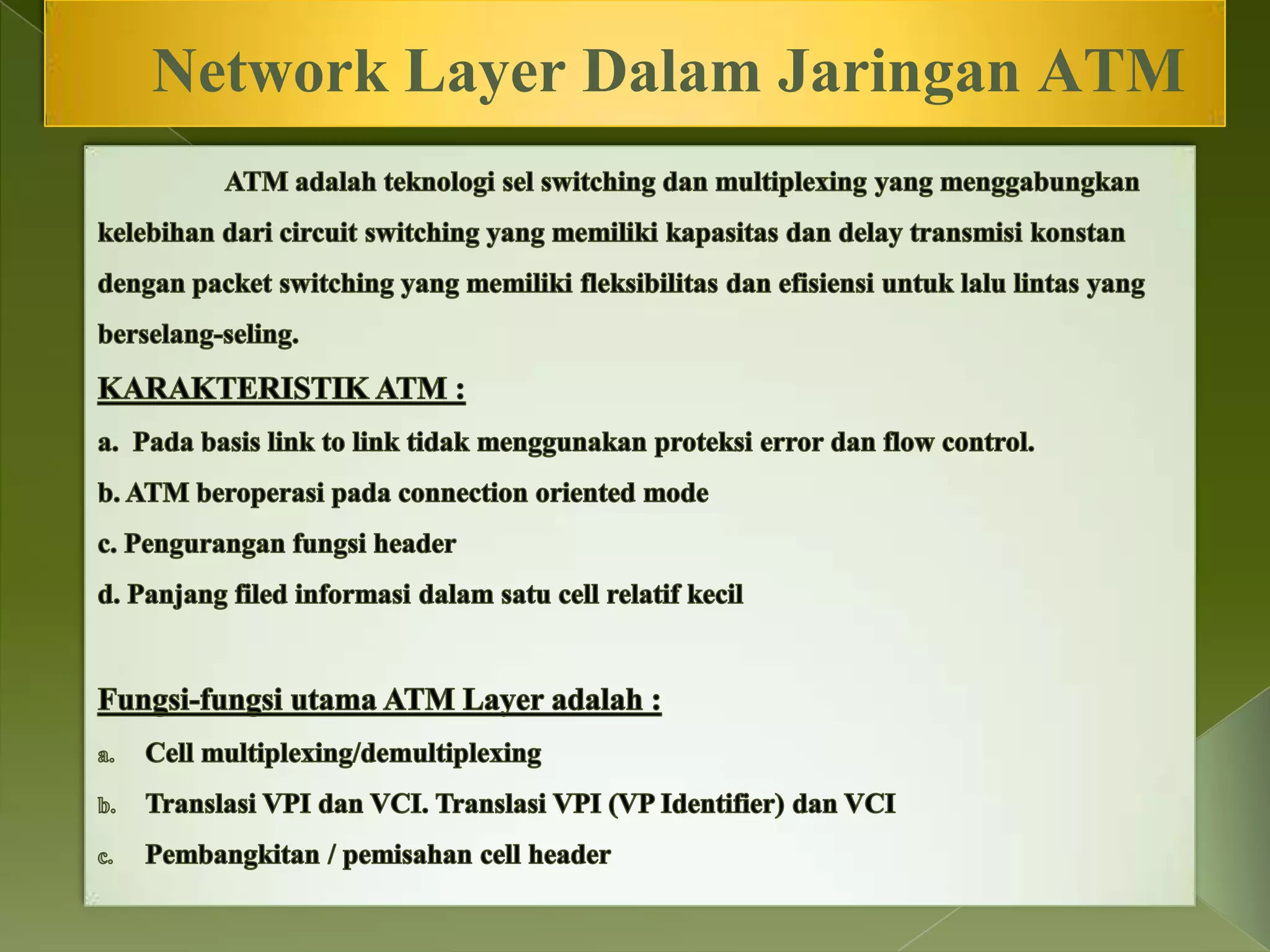 Network Layer Dalam Jaringan ATM

 