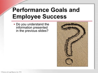 Performance Goals and Employee Success Do you understand the information presented in the previous slides? 